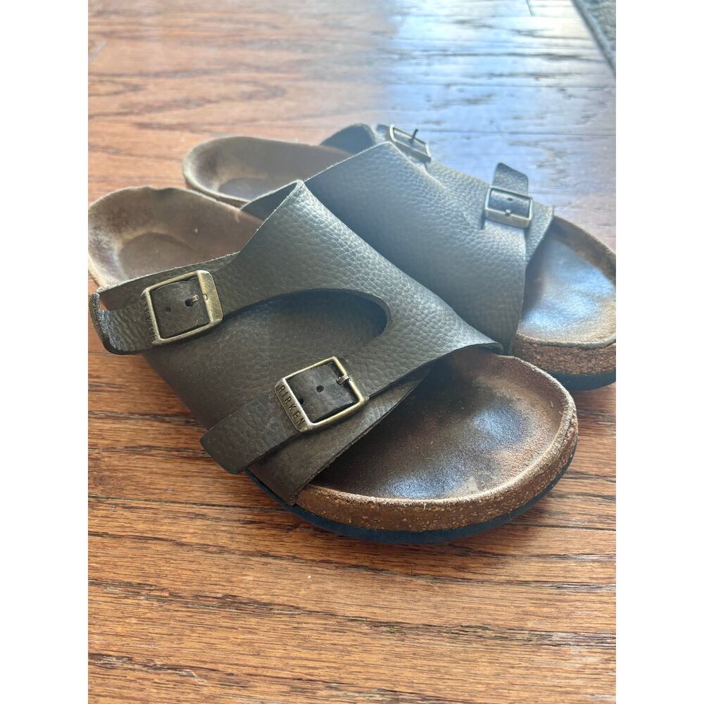 Birkenstock Men's Brown Dual-Strap Sandals with Buckles